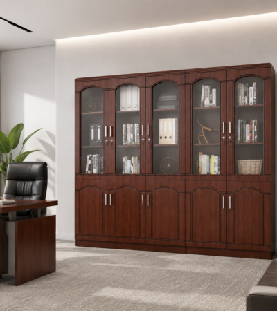 The 5-Door Mahogany Storage Cabinet provides a spacious and practical storage solution for offices, executive rooms, institutions, businesses, and professional workspaces. Its five-door design gives you ample room to organize files, documents, books, stationery, office equipment, and other essential items. Furthermore, its rich mahogany appearance adds a classic and professional touch to modern office interiors. Spacious Office Storage This 5-door mahogany storage cabinet provides multiple storage sections for keeping workplace items neatly arranged. You can organize files, folders, books, stationery, supplies, and equipment inside the cabinet while keeping your office free from unnecessary clutter. In addition, the enclosed doors keep stored items neatly out of sight and help create a cleaner working environment. You can place the cabinet alongside executive desks, office workstations, boardroom tables, filing cabinets, and office chairs. Moreover, its generous storage capacity makes it useful for offices that handle large amounts of paperwork and equipment. Elegant Mahogany Design The 5-Door Mahogany Storage Cabinet brings a warm and sophisticated appearance to professional spaces. Its mahogany finish can complement executive desks and other wooden office furniture, creating a coordinated interior. Furthermore, its classic design works well in both traditional and contemporary office settings. The cabinet also helps you make better use of available storage space. As a result, you can keep important office materials organized while maintaining a neat and professional appearance. Ideal for Offices and Institutions This 5-door office storage cabinet suits corporate offices, executive rooms, schools, institutions, business centres, reception areas, and administrative departments. Whether you need storage for files, books, stationery, or general office supplies, it provides a convenient solution for everyday organization. Key Features 5-door mahogany storage cabinet Spacious internal storage Five enclosed storage sections Elegant mahogany appearance Suitable for files and documents Ideal for books and stationery Useful for office supplies Helps reduce workplace clutter Professional executive design Suitable for corporate offices Ideal for institutions and businesses Complements mahogany office furniture Practical everyday storage solution The 5-Door Mahogany Storage Cabinet combines generous storage capacity, classic styling, and practical office organization. Whether used in an executive office, corporate workspace, institution, or business centre, it provides a convenient way to keep documents, books, supplies, and other essentials neatly arranged and easily accessible.